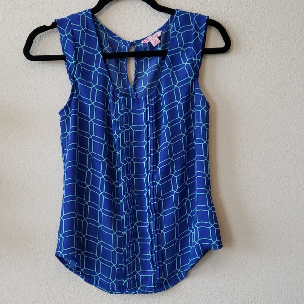 Blue silky tank xs